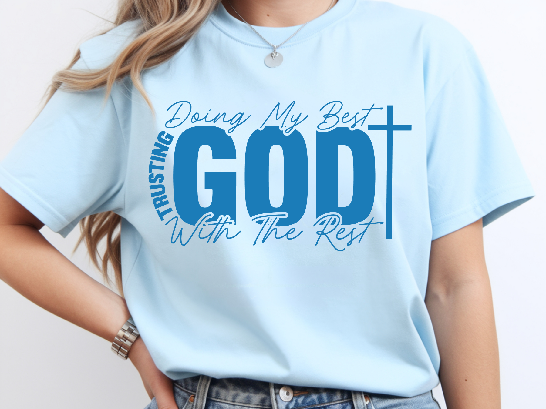 Trusting God Quotes Shirt, Christian Faith T-Shirt, Inspirational Bible Verse Tee, Religious Faith Apparel