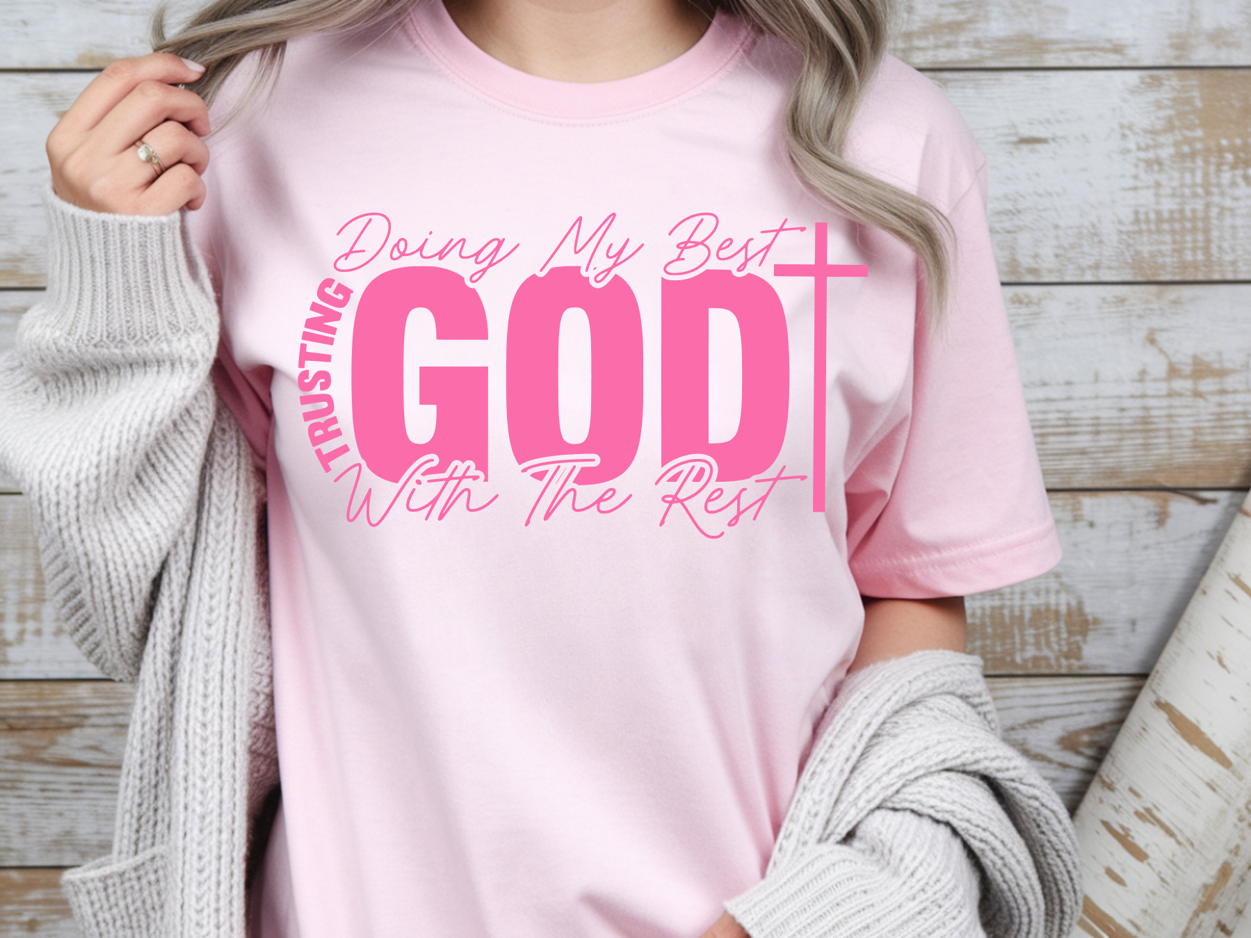Trusting God Quotes Shirt, Christian Faith T-Shirt, Inspirational Bible Verse Tee, Religious Faith Apparel