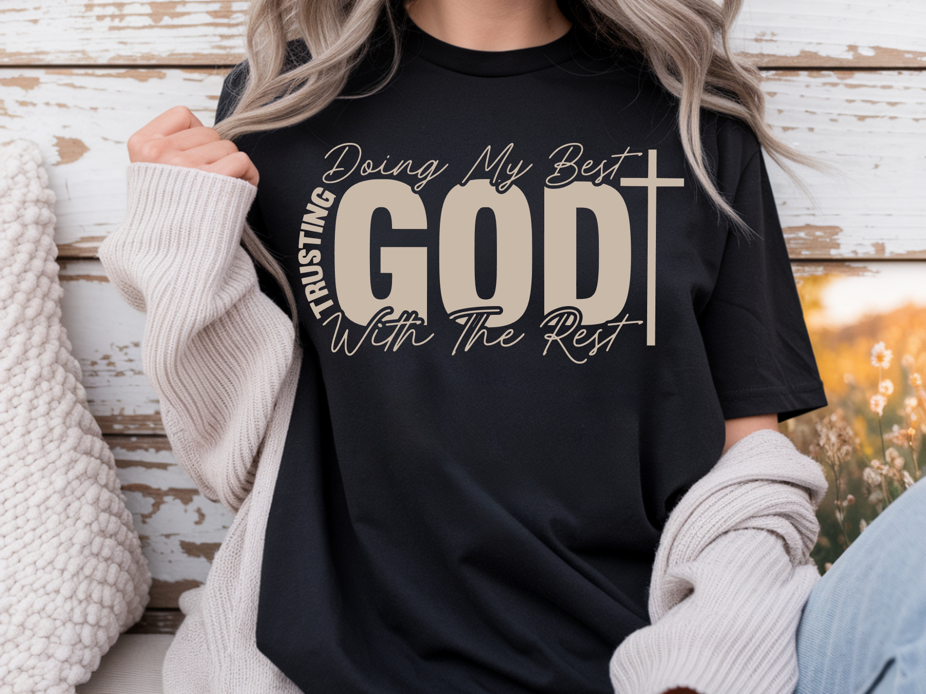 Trusting God Quotes Shirt, Christian Faith T-Shirt, Inspirational Bible Verse Tee, Religious Faith Apparel
