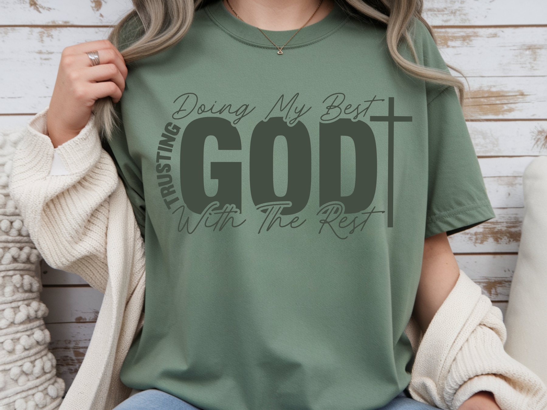 Trusting God Quotes Shirt, Christian Faith T-Shirt, Inspirational Bible Verse Tee, Religious Faith Apparel